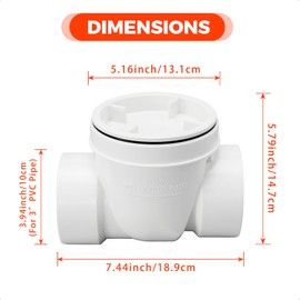 3 Inch Pvc Backwater Valve,Sewer Check Back Flow Preventer Drain Backflow Preventer Valve,Prevent Sewage And Rainwater From Flowing Backflow
