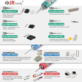 JRready JRconDRK24A10-01 Car Terminals Removal Tool Set, Terminal Ejector Kit, Cable Lugs for Industrial Equipment, Compatible with AMP/Han D/WAIN/Delphi/Molex Series Terminals