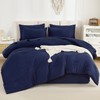Litanika King Size Comforter Set Navy Blue - 7 Pieces