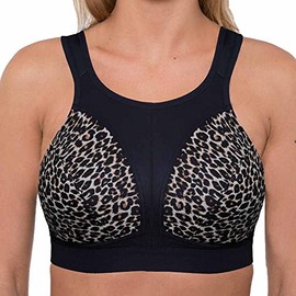 Gemm Ladies Plus Size Sports Bra for Women High Impact No Bounce Non Wired Large Busts Including Free Bra Extender Gym Exercise Yoga Running Athletic Workout Sportswear (34 F, Animal Print)