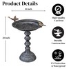 Evergreen Hummingbird Metal Bird Bath Bowl with Stand - Heavy