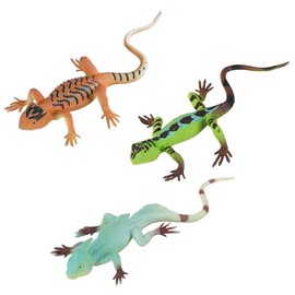 3 Pcs Realistic Reptile Lizard Party Decorations Soft Lizards Figures Wild Party Supplies Dragon Lizard Birthday Decorations