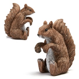Garden Squirrel Statue, Hanging Tree Or Fence Holder Figurine - Woodland Garden Decor Statues, Animal Gnome Statues, Waterproof Figure Indoor & Outdoor Lawn Squirrel Ornament Funny Decoration 6.7" H