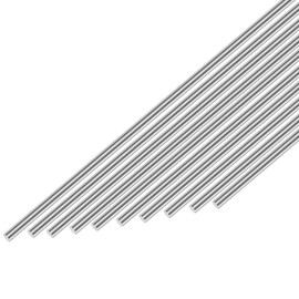 Awclub 304 Stainless Steel Round Rod 3mm x 350mm, 10pcs Metal Solid Shaft Rods Lathe Bar Stock for Industry, Metal Working Hobbies and DIY Craft