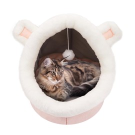 DingGreat Cuddly Cave Dog, Sleeping Bag Cat, Cat Beds for House Cats, Cat House with Washable Cushion, Soft and Fluffy Cat Tent for Small, Medium Pets - S