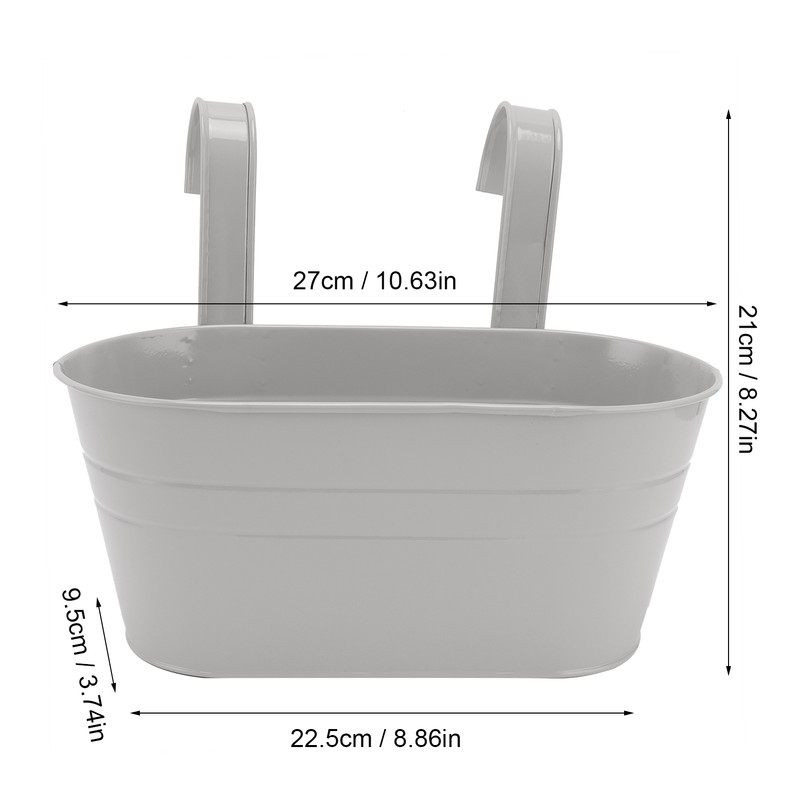 Hanging Flower Planter Iron Bucket Flower Pot Holder with Detachable