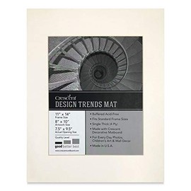 Crescent Pre-Cut Mat - Arctic White, 11" x 14" (7-1/2" x 9-1/2" Opening)
