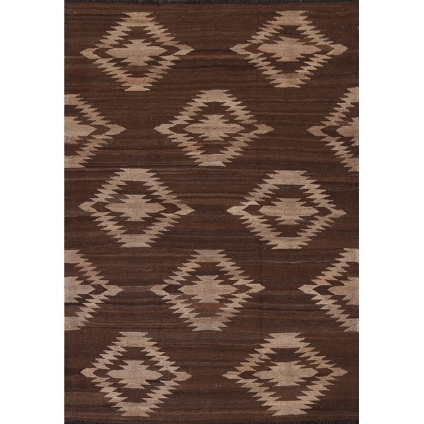 Rug Source Southwestern Collection, 5x7 Kilim Rug, Hand Woven Brown