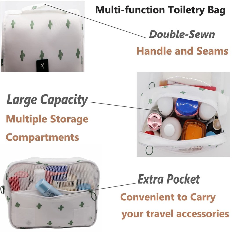 Hanging Toiletry Bag - Large Cosmetic Makeup Travel Organizer for