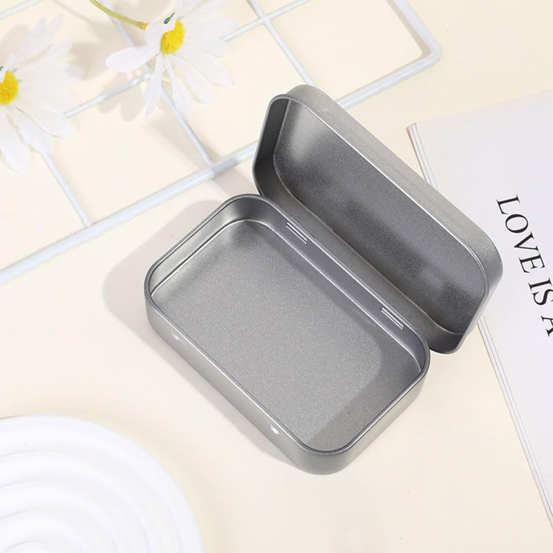 Set of 2, Tin Tin, Mini Box, Metal Storage Case,