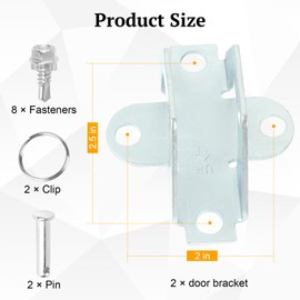 41A5047 Door Bracket, Garage Door Openers Bracket Replacement Compatible with Craftsman, Chamberlain, LiftMaster Models, Pin, Clip & 4 Fasteners Included- 2 Pcs