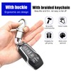 Kewucn Car Keychain, Anti-Lost Leather Auto Key Fob Holder with