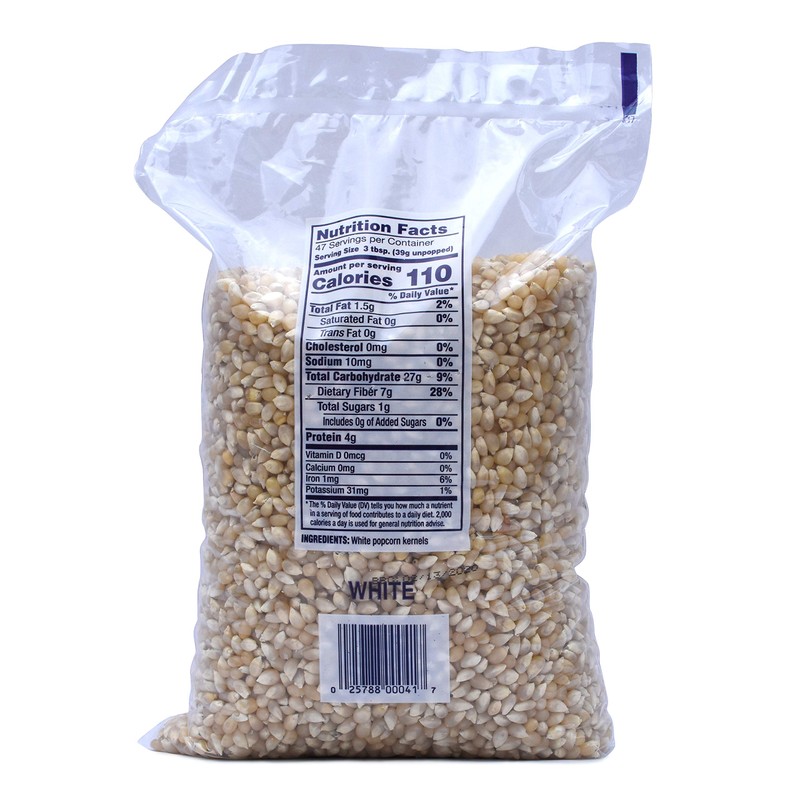 Snappy White Popcorn Kernels for Popping with Popcorn Machine, Air