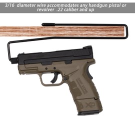 Hold Up Displays Pistol Hanger Gun Safe Shelf or Bookshelf Mounted Handgun Storage, HD84 Black (3 Pack)