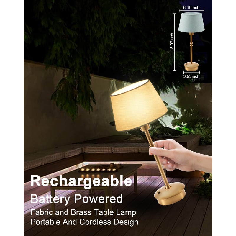 UMEXUS Small Cordless Lamp Rechargeable Table Lamps Set of 2,
