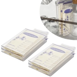 Ugotfeels 4-Pack Freeze Flat Breast Milk Storage Bag |Breastmilk Freezer Flattener Kit Make Mother's Milk Bags Organizer Even to Save Refrigerator Space | Fit 3 4 5 6oz
