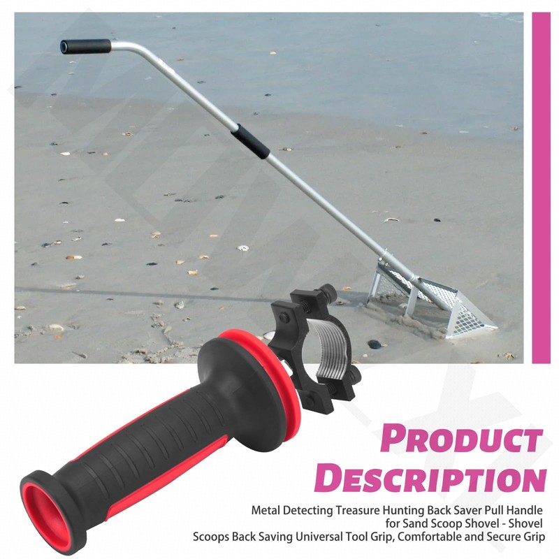 Back-Saving Pull Handle for Metal Detecting Sand Scoop – Universal