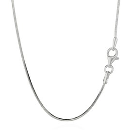 NKlaus Women's Necklace 38 cm - 40 cm Snake Chain Fine 925 Silver 8x Diamond-Coated 0.9 mm Thin Necklace, Sterling Silver