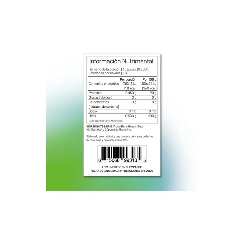 Hmb Suplemento Primetech 120 Cáps Con 500 Mg