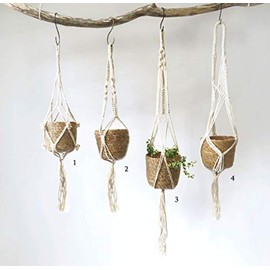 Creer Planter Cover, Macrame, Hanging Pot, D, 5.3 x 5.3 x 29.5 inches (13.5 x 13.5 x 75 cm)