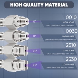 Pressure Washer Nozzle 4 GPM, 1/4" Quick Connect Stainless Steel Nozzle Tip Holder for Soft Wash 4 way QUNBAKS