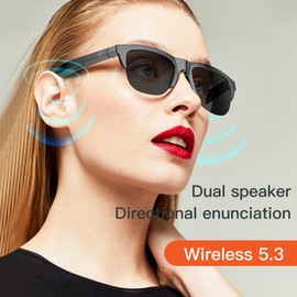 Intelligent Translator Glasses, TR90 PC UV400 Voice Translation Glasses, Wireless Translator Glasses, Bluetooth Open Directional 137 Languages Translation Device with Built-in