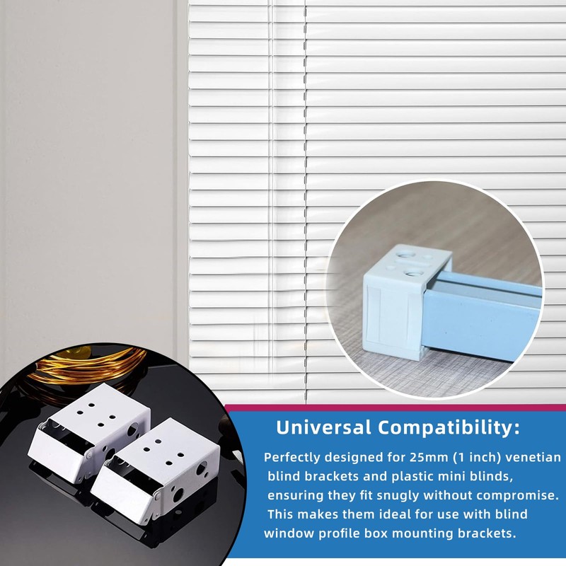 Amazleer 2PCS Blind Brackets, Venetian Blind Brackets for Top Fix,