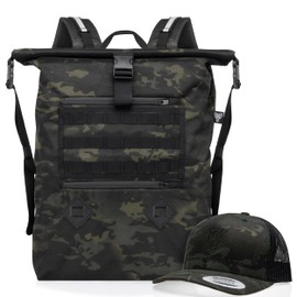 Xtreme Sight Line ~ AQUA RT Large Water-Proof Faraday Backpack/Midnight MultiCam Hat Combo ~ Tracking/Hacking Defense ~ Midnight MultiCam