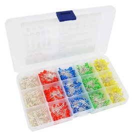 haraqi 750 Pcs 3mm LED Light Emitting Diode Assortment Kit,Low Voltage Diffused Diode for DIY PCB Circuit,Indicator Lights