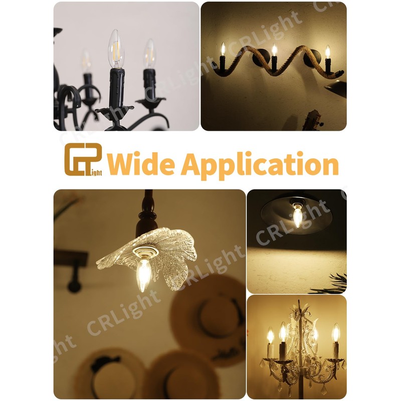 CRLight LED Candelabra Bulb 25W Equivalent 250 Lumens, 3000K Soft