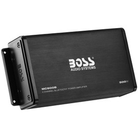 BOSS Audio Systems MC900B 4 Channel Amplifier for ATV UTV Car Marine - 500 High Output, Low Level Inputs, Full Range, Weatherproof, Bass for Subwoofer