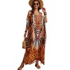 Moss Rose Kaftan Dresses for Women V Neck Summer Swimsuit