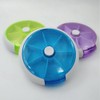 Snblzhef Pill Box, 7 Day Pill Dispenser, Round Pill Box,