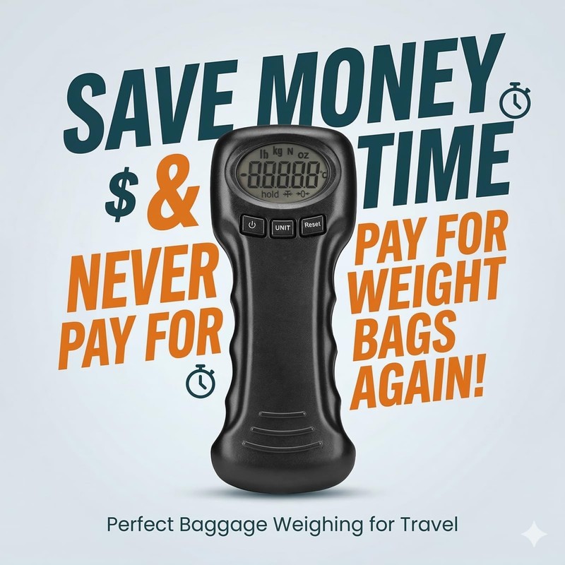 110lb/50kg Digital Luggage Scale - Portable Hanging Travel Scale for