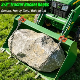 Insaga 3/8" Tractor Bucket Hooks - 2 Pack Forged Steel Bolt-On Grab Hooks