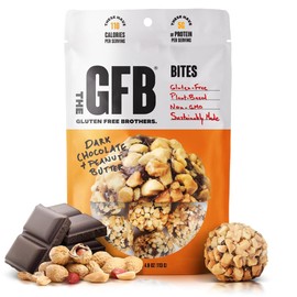The GFB Dark Chocolate Peanut Butter Protein Bites - Gluten Free Protein Balls - Non GMO, Soy Free, Vegan - Snack Size Plant Based Energy Balls, 4 oz (1 Count)