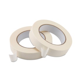 Lichamp Masking Tape 1 inch, 2 Pack General Purpose Beige Masking Tape White Masking Paper, 1 inch x 55 Yards x 2 Rolls (110 Total Yards) | Lichamp