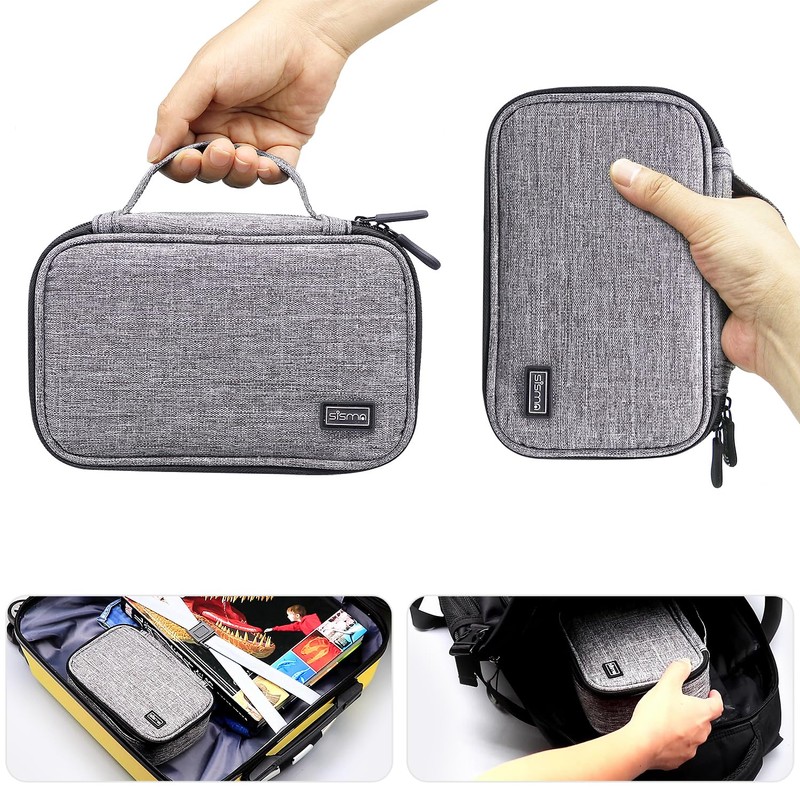 sisma Electronics Cords Organizer Tech Accessories Storage Case Travel Small