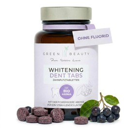 Green IN Beauty Toothbrush Tablets with Organic Aronia Berry Powder for White Teeth - Toothbrush Tablets with Instant & Long-Term Effect - Up to 3 Levels Lighter Teeth Possible in 7 Days - 60 Tablets