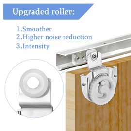 simarro 4 Piece Sliding Closet Door Roller Kit Include 4 Furniture Door Tracks Wardrobe Door Slides and 8 Adjustable Screws, and Concealed Sliding Door Hardware, It Slides Comfortably Without Noise