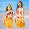 Set Falda Pulseras Collar Diadema Hawaiano Disfraz Fiesta