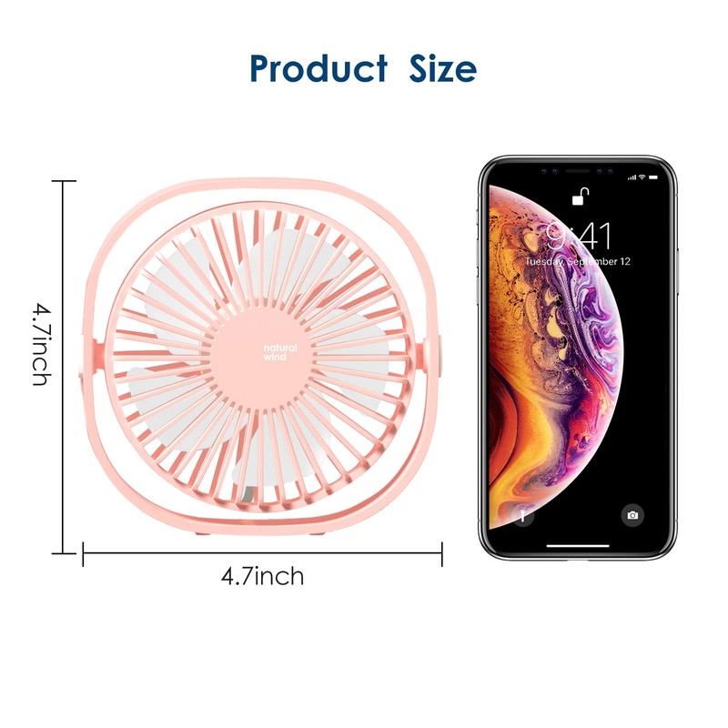 Simpeak USB Fan, Mini USB Table Fan, Small Fan Quiet,