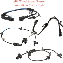 ISUMO 4 Pieces 47510-TBA-A02 47560-TBA-A02 57455-TBA-A03 57450-TBA-A03 4 Pcs ABS Wheel Speed Sensor Font Left ?Right Compatible with Honda Civic 2016-2020, Black