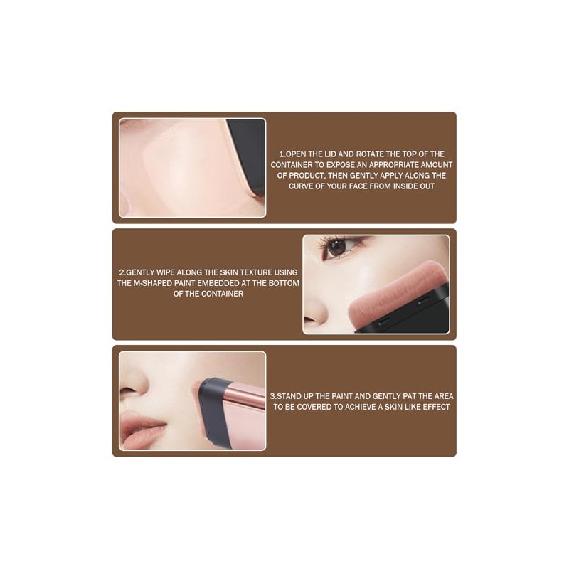 Barras Maquillaje Base Ligera Hidratante Cepillo Incorporado Borrador Multiusos Larga