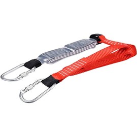 YATO Professional Webbing Safety Shock Absorber Fastener - 1.8 Metres - with Carabiner, YT-74227, Signal Red, 180 cm