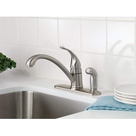 Moen CA87484SRS Single Handle Low Arc Kitchen Faucet with Side Spray from the Torrance Collection, Spot Resist Stainless