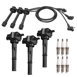 ENA Set of 3 Ignition Coil with 6 Platinum Spark Plug and Wire Set Compatible with Toyota 4Runner T100 Tacoma Tundra 1995-2004 3.4L Replacement for UF156 C1041 90919-02212 5C1308 E679