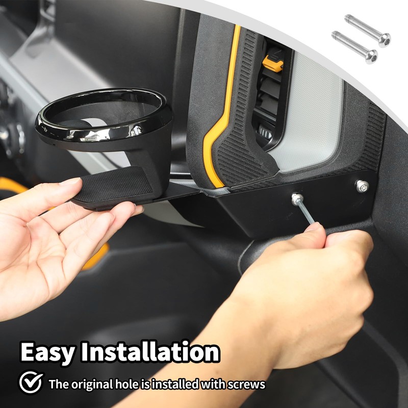 JWWY for Bronco Front Door Cup Holder Drink Holder on