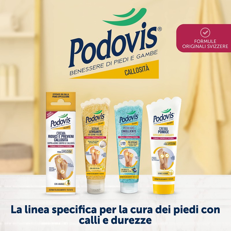Podovis, Pediluvio Soothing Velvet Effect, Soft and Smooth Feet, Corn