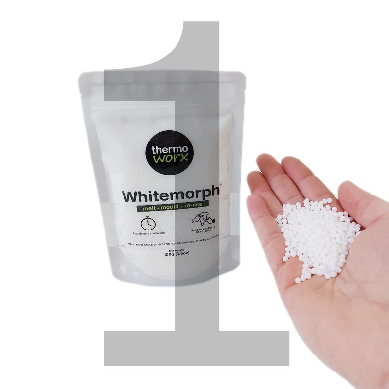 Thermoworx Whitemorph 250g. Hand mouldable bioplastic. Melt, Mould and Reuse.…